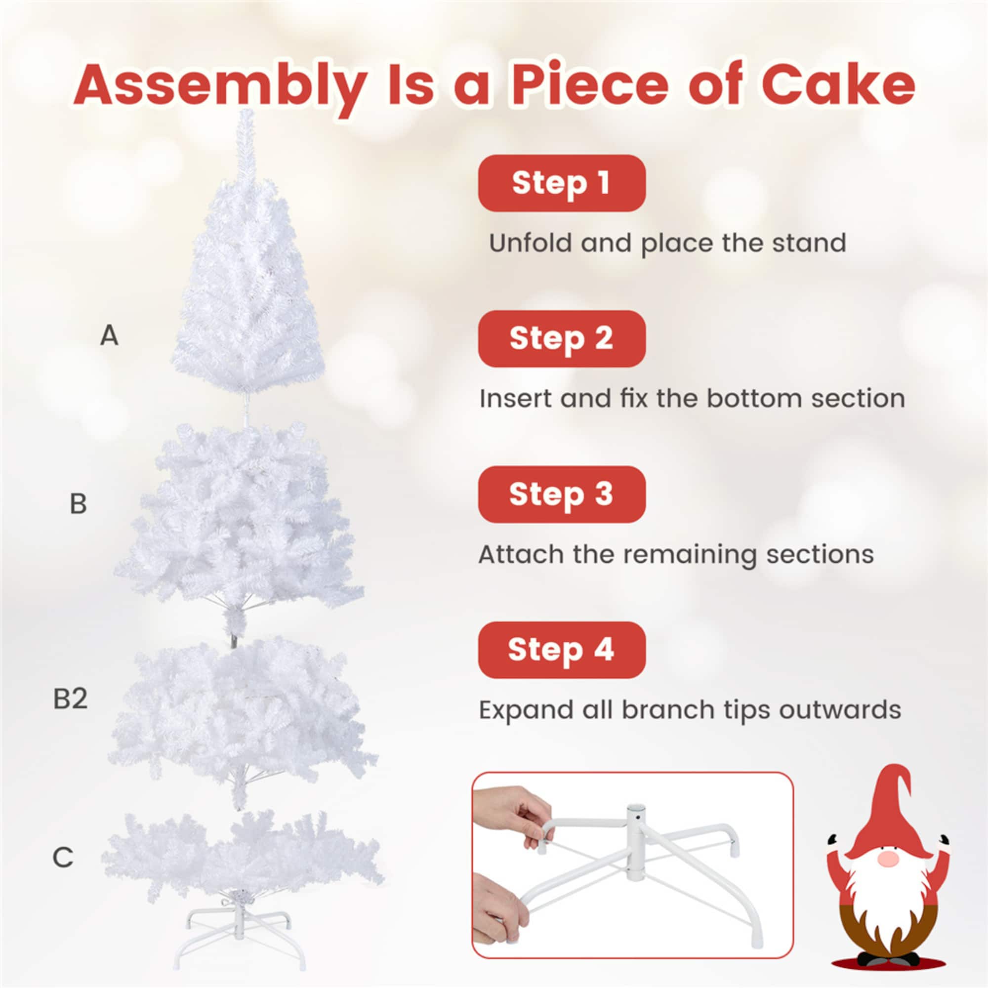 8ft. Unlit White Pine Artificial Christmas Tree